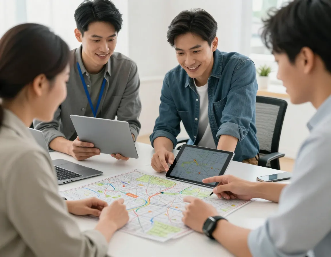 Reseplaneringsteam i konsultation – experter som planerar skräddarsydda resor tillsammans med kund